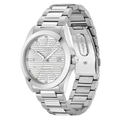 Hugo Boss Stainless Steel Silver White Dial Men's Watch